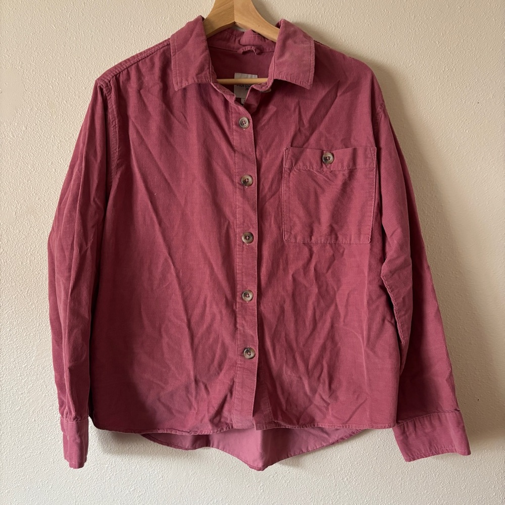 Kensie Dusty Pink lightweight corduroy shacket size medium